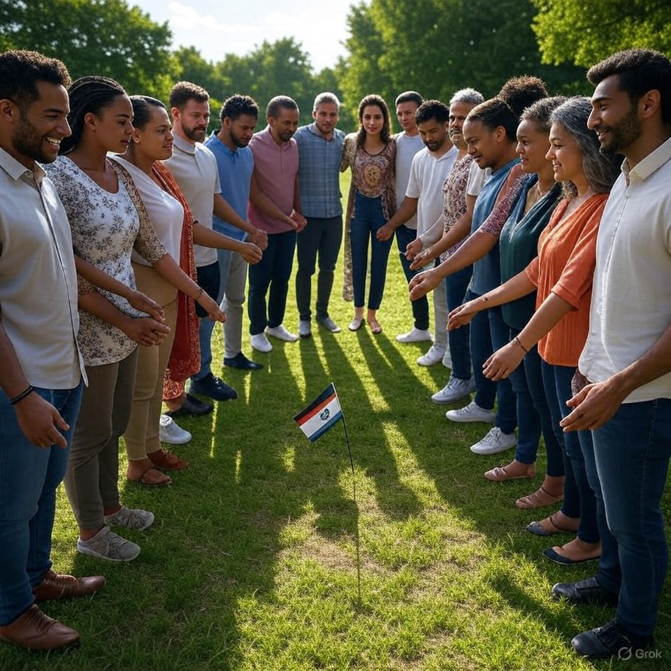 world people showing unity