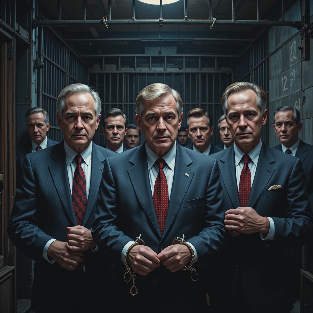 Corrupt Politicians in cuffs, locked up
