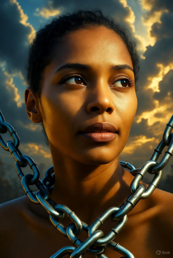 woman in chains